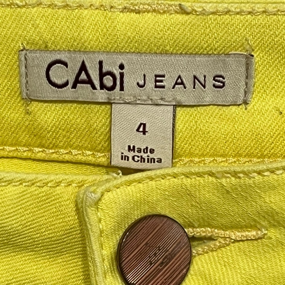 Cabi Bree Lemon Yellow Ankle Straight Leg Jeans - Size 4 - Picture 3 of 6